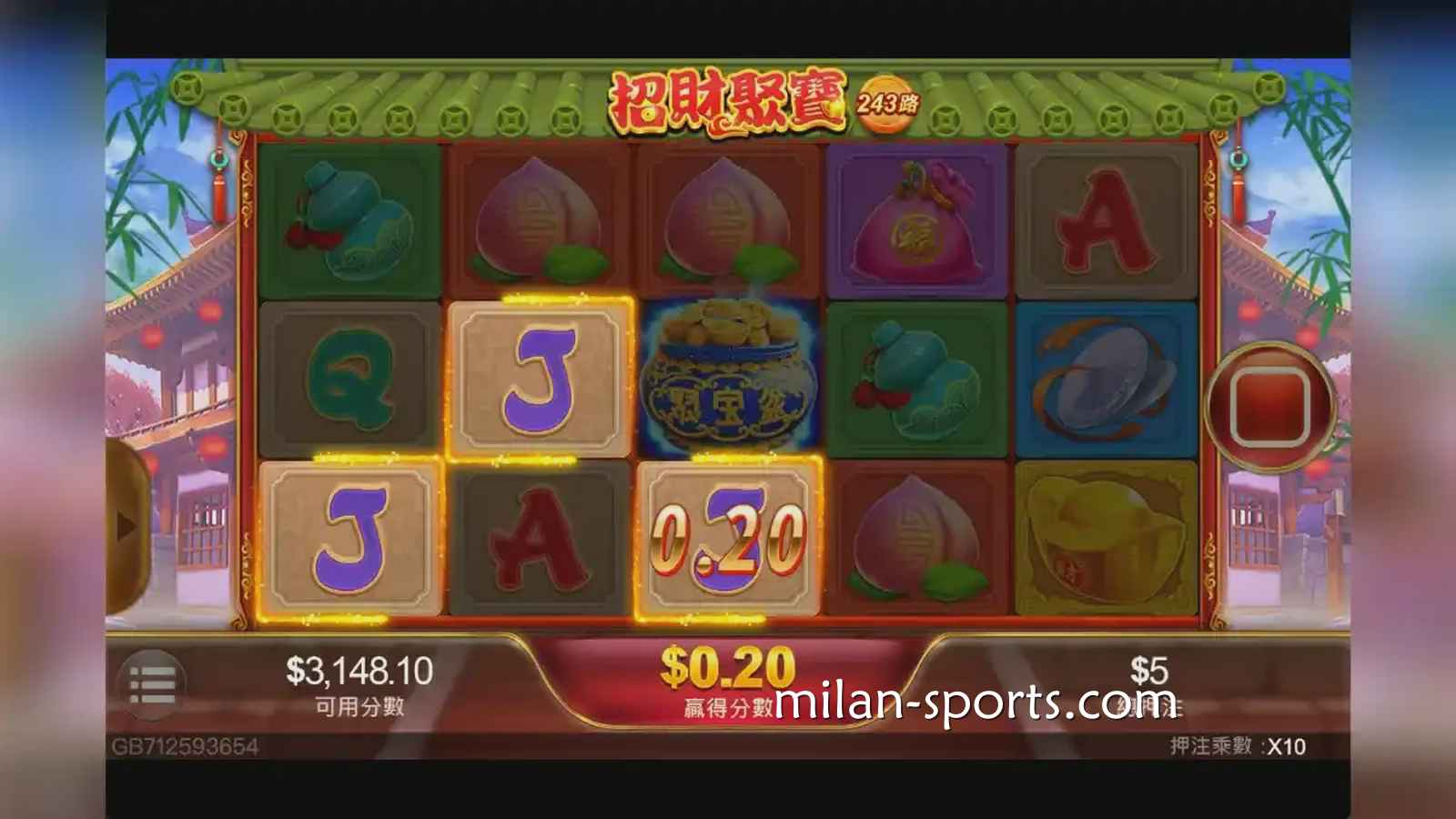米兰体育：《聚宝财神》老虎机，多多聚宝获取高额奖励